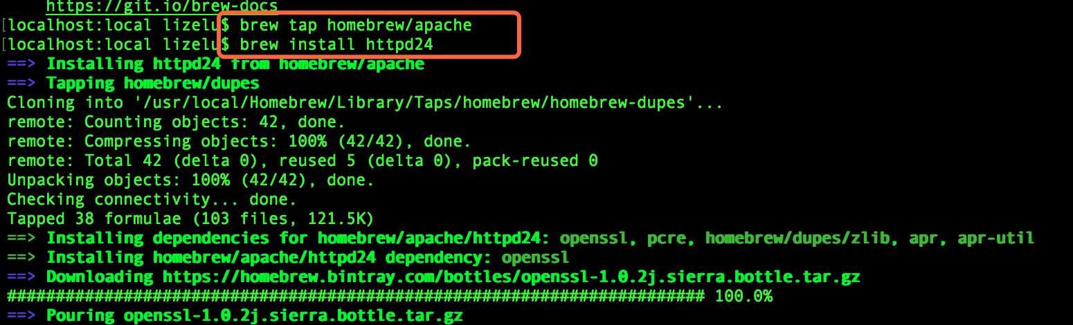 MacOS Sierra安装Apache2.4+PHP7.0+MySQL5.7.16
