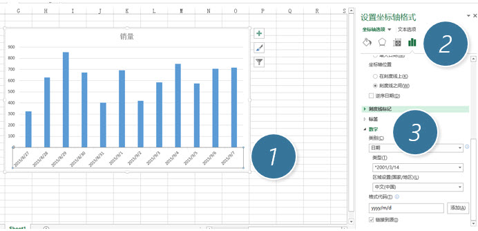 office教程 Excel如何改变的图表坐标轴标签格式？