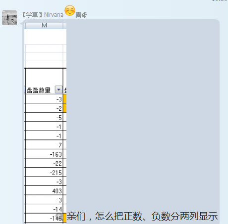 office教程 Excel如何将一列中的正数和负数分到两列？