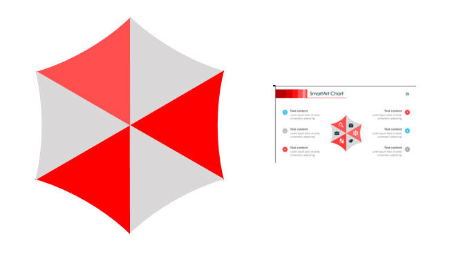 office教程 如何用PPT图形绘制一个伞形图？