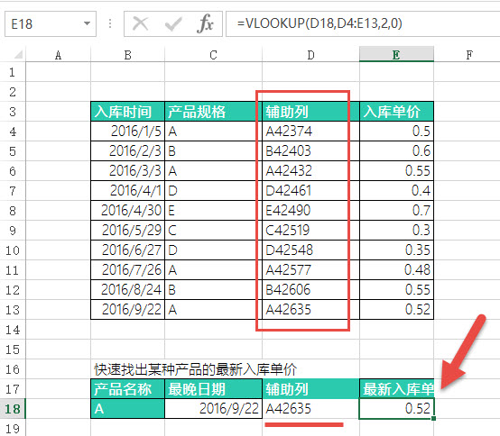 office教程 Excel如何快速匹配某产品的最新入库单价？