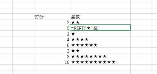 office教程 Excel如何快速实现五角星评分？