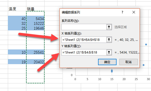 office教程 Excel如何将蓝色背景的数据在XY散点图中用红色表现出来？