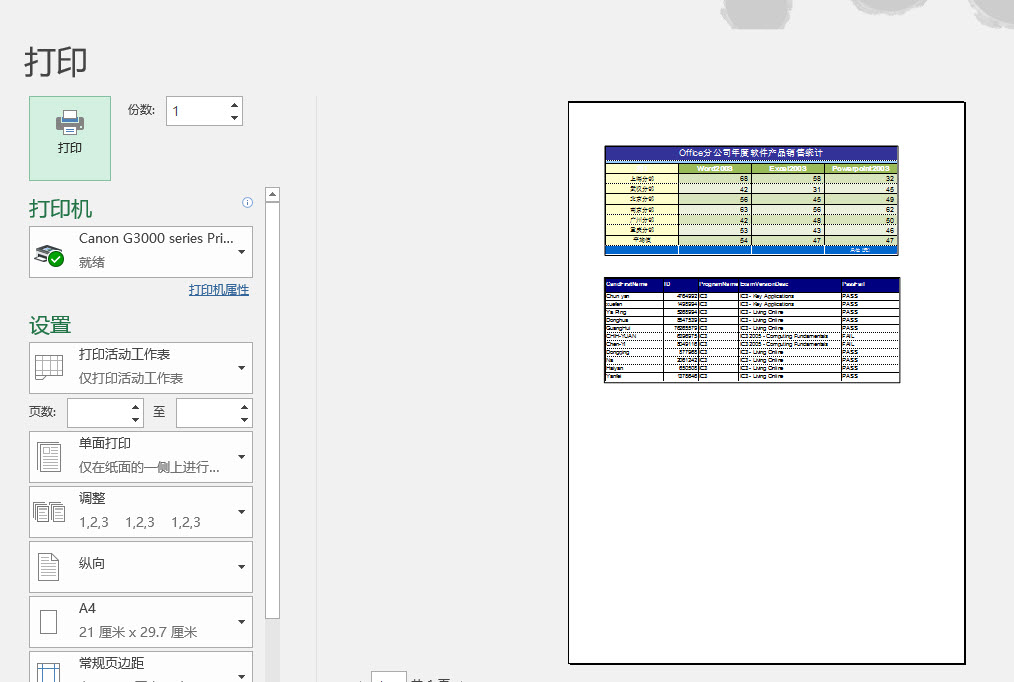 office教程 Excel如何将不同工作表的表格快速打印在一张A4纸上？