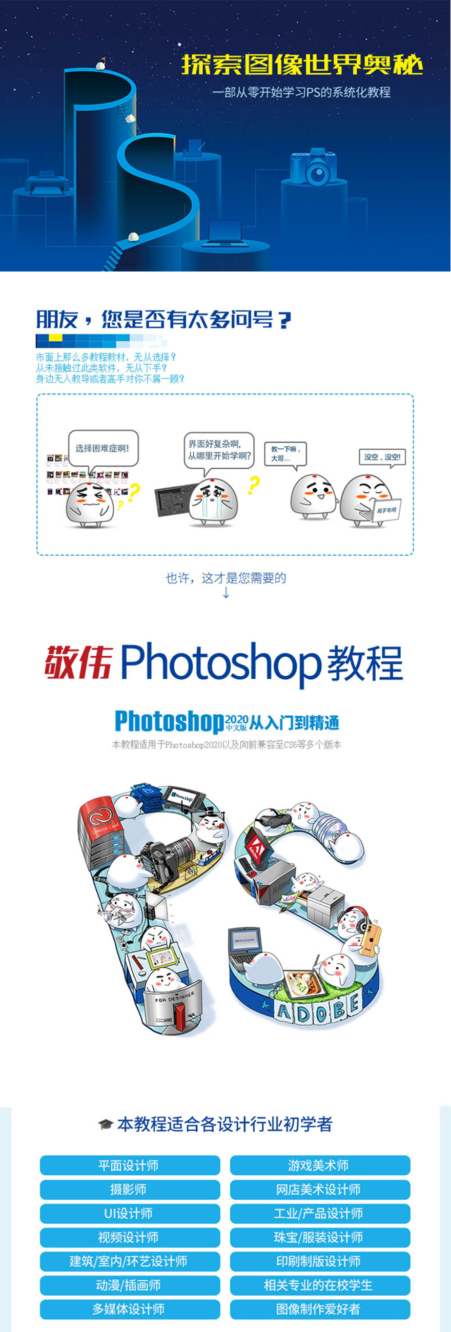 【稀有好课】2020敬伟PS 2020入门到精通教程+素材+配套电子书