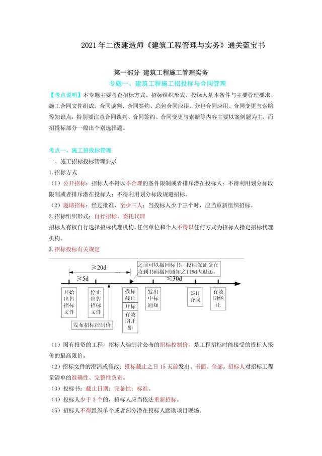 2021年二建建筑通关蓝宝书电子书