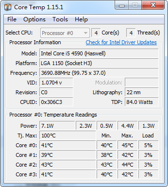 core temp(CPU数字温度传感器)